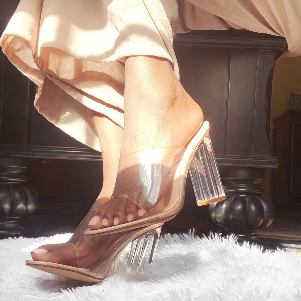 Clear Mule Heels- Cape Robbin